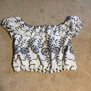 Cropped off shoulder shirt